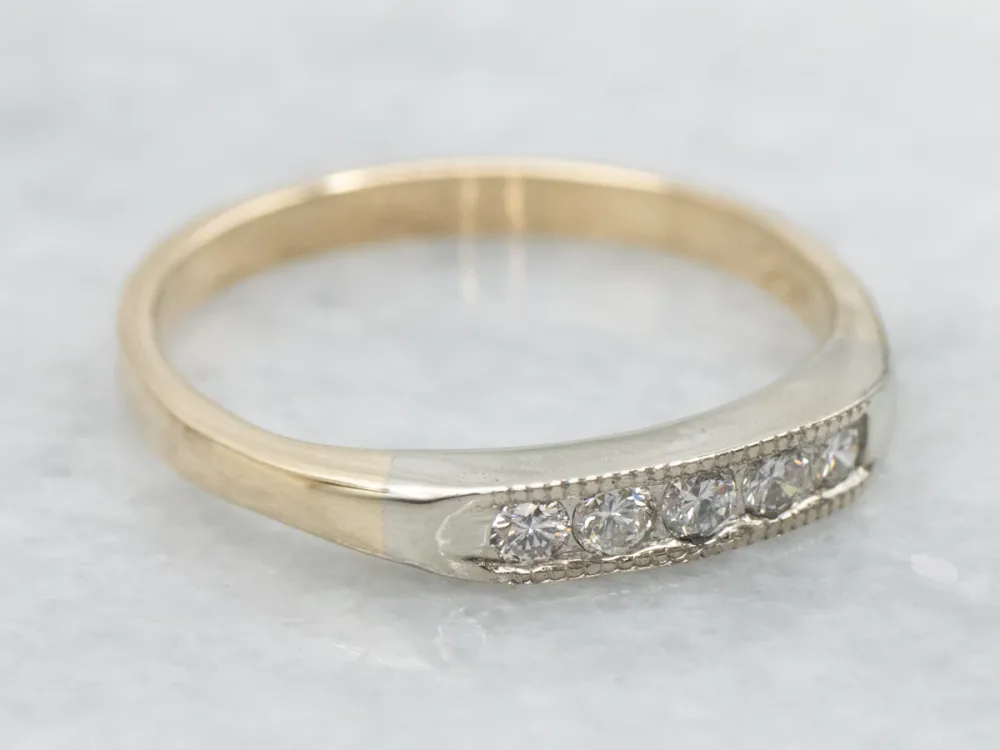 Two Tone Retro Era Diamond Band