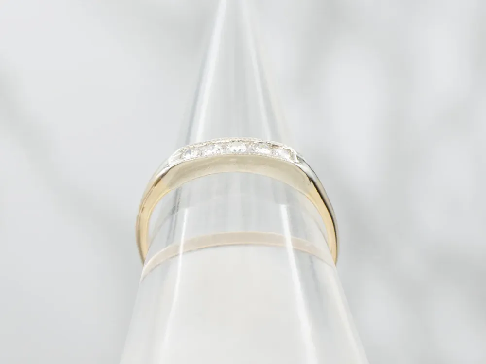 Two Tone Retro Era Diamond Band