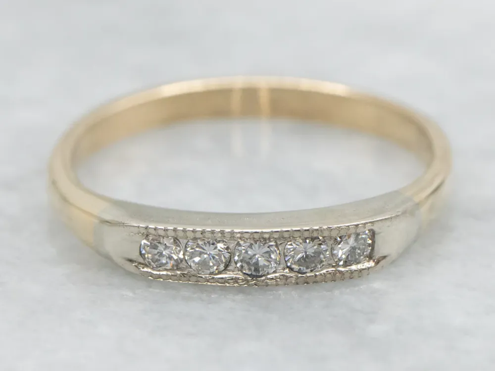 Two Tone Retro Era Diamond Band