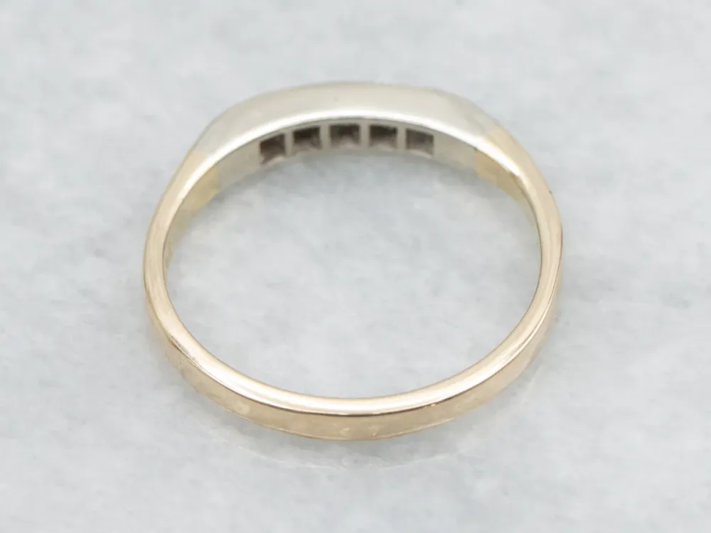 Two Tone Retro Era Diamond Band
