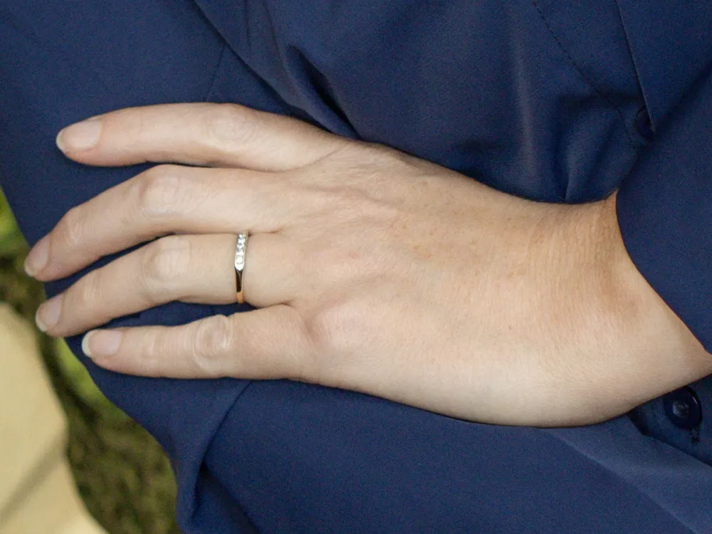 Two Tone Retro Era Diamond Band