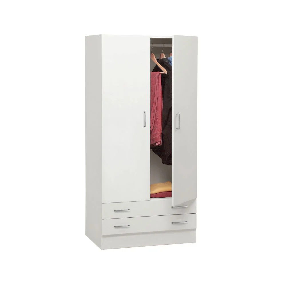 Two-door and two-drawer wardrobe model Facile - Sneeuwwit