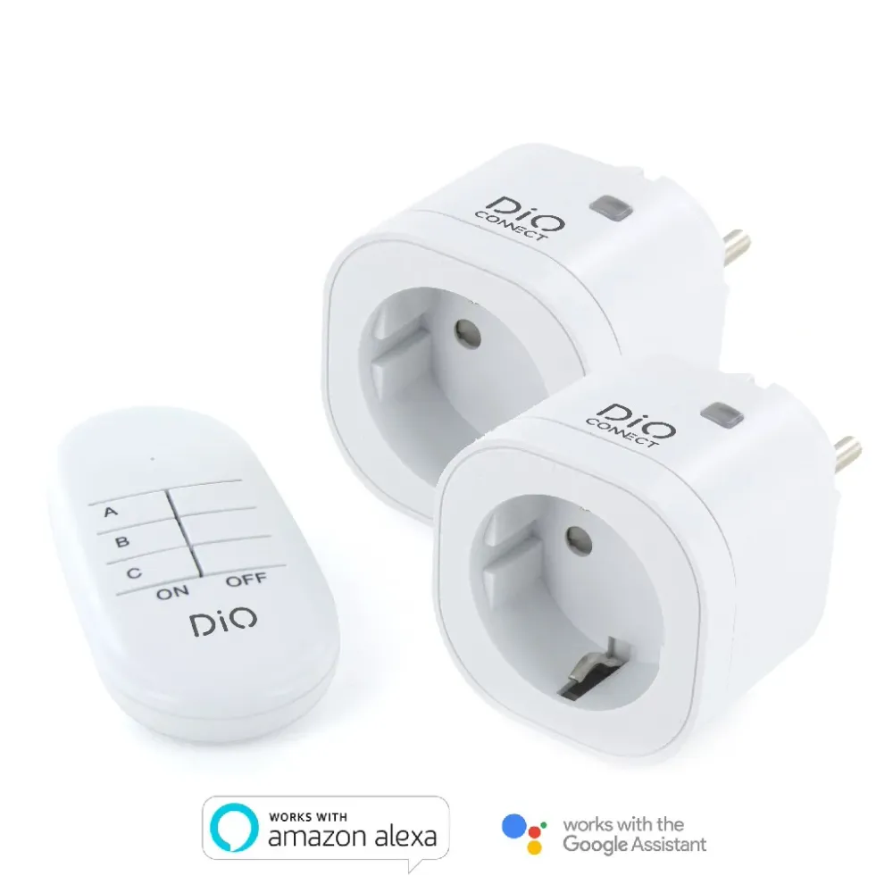 Veerpootlager 2 Connected plugs (SCH) remote control - DiO Connect