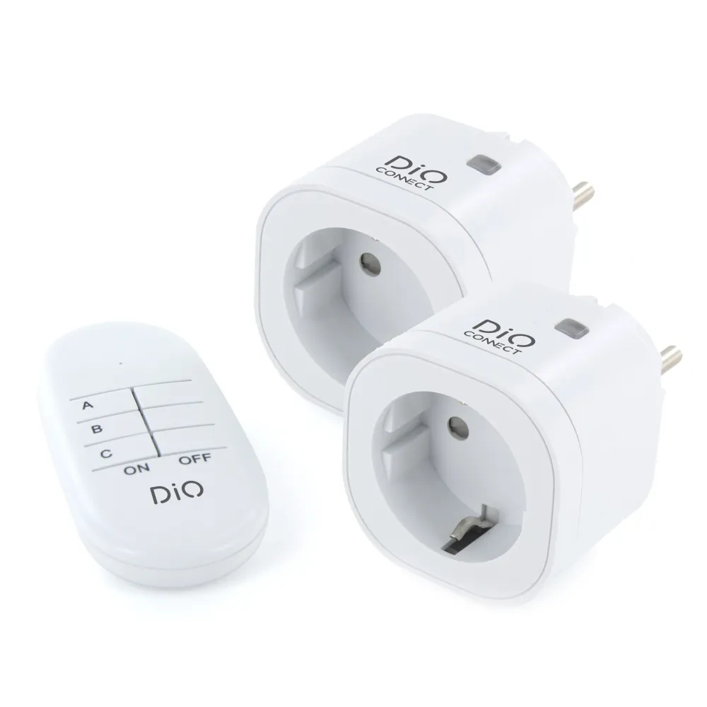 Veerpootlager 2 Connected plugs (SCH) remote control - DiO Connect