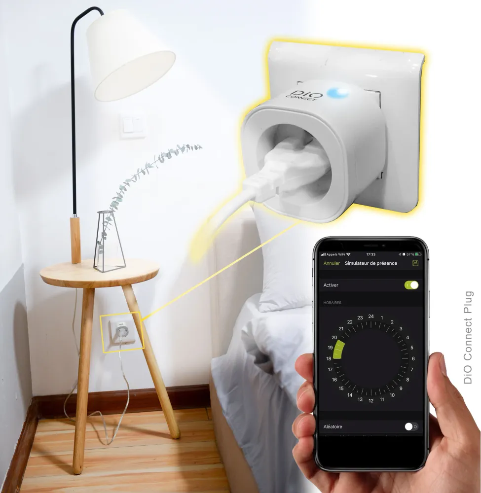 Veerpootlager 2 Connected plugs (SCH) remote control - DiO Connect