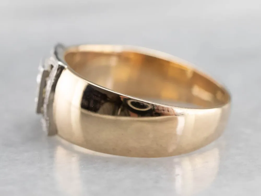 Veerpootlager Two Tone Goud Diamond Solitaire Engagement Ring