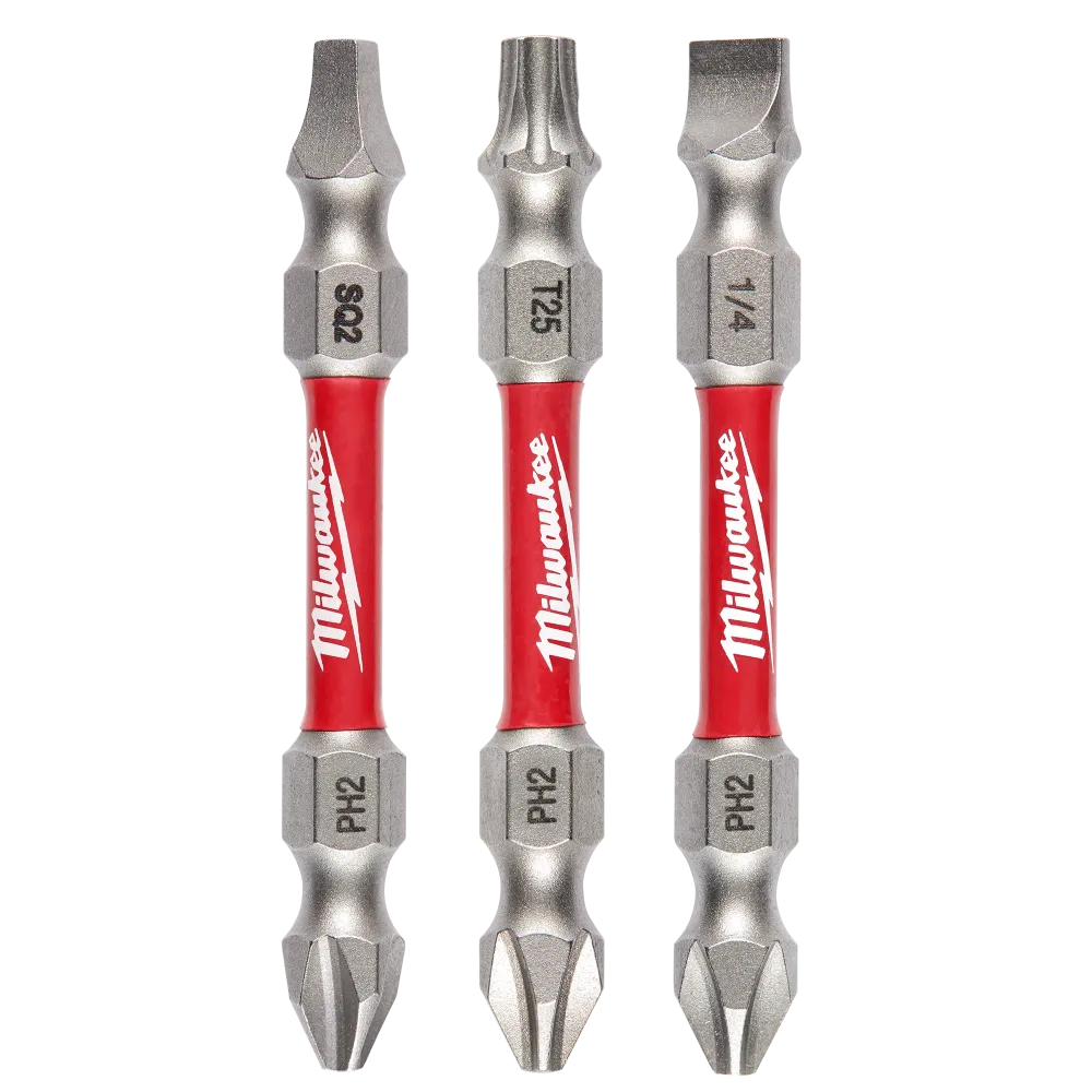 Verende bladveer MILWAUKEE 3 PC. SHOCKWAVE IMPACT DUTY™ PH2/SQ2/T25 Tweevoudig Ended Bits