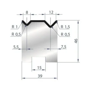 Verende bladveer Part No. 2052 @ 805mm 88 Degree 2V Self Centering Die (Segmented)