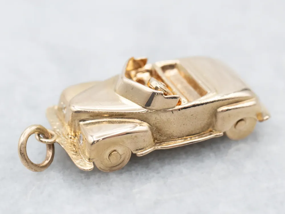 Vintage Diamond and Gouden Car Charm