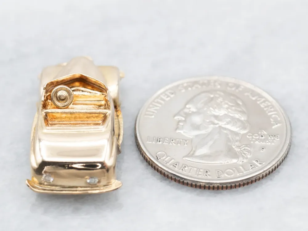 Vintage Diamond and Gouden Car Charm
