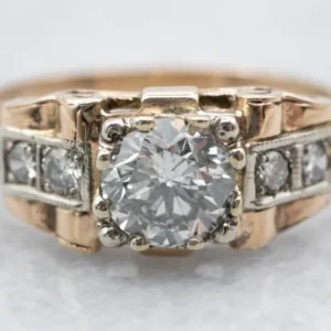 Vintage Two Toned Diamond Engagement Ring
