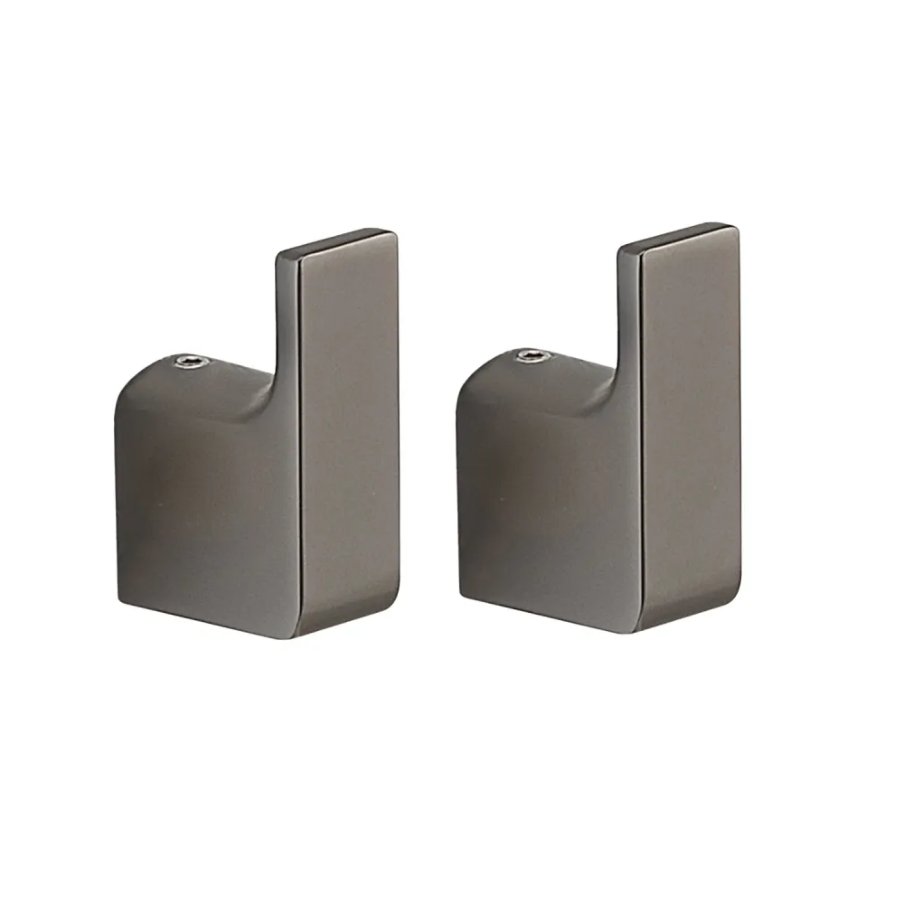 Wall-mounted 2-piece coat rack Gedy Pirenei series - Gun Metal