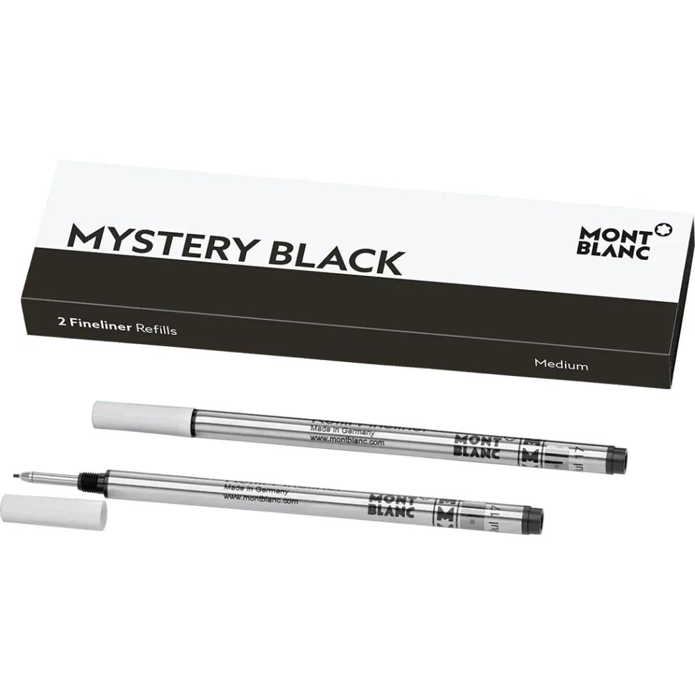 Zware Uitvoering Montblanc Fineliner Refill - Mystery Koolzwart (2 Per Pack) Medium