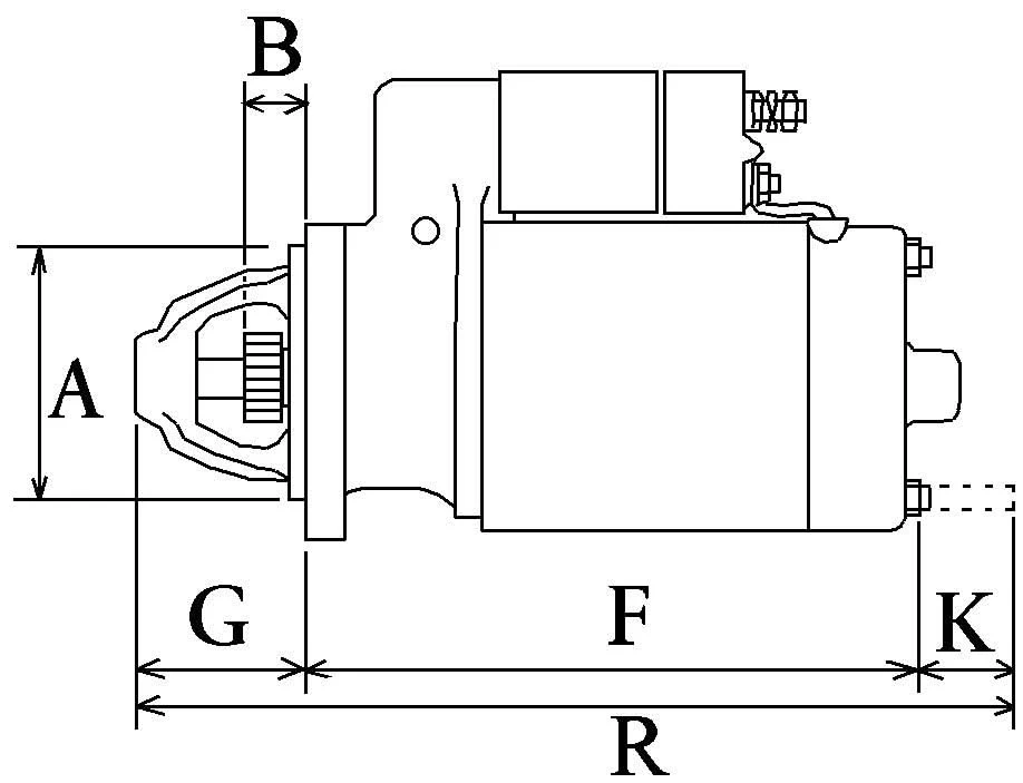 Yanmar 1GM10 Starter Motor - equivalent to 128170-77010