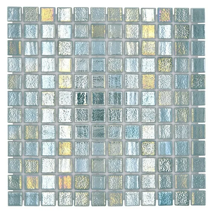 Mozaïektegel vierkant Eco Shell Crystal VP55253PUR - 31,6 x 31,6 cm, Antraciet, Glanzend