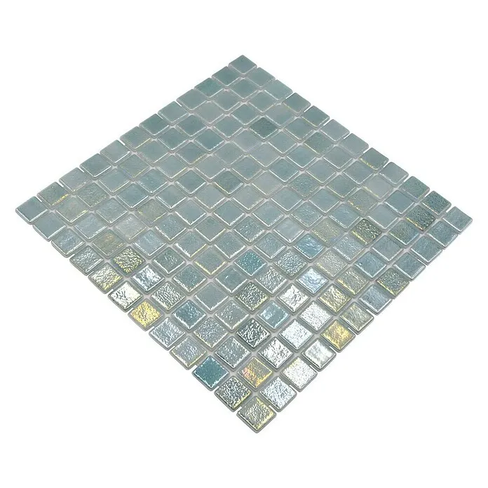 Mozaïektegel vierkant Eco Shell Crystal VP55253PUR - 31,6 x 31,6 cm, Antraciet, Glanzend