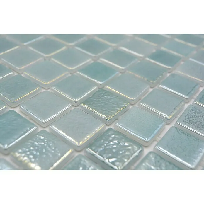 Mozaïektegel vierkant Eco Shell Crystal VP55253PUR - 31,6 x 31,6 cm, Antraciet, Glanzend
