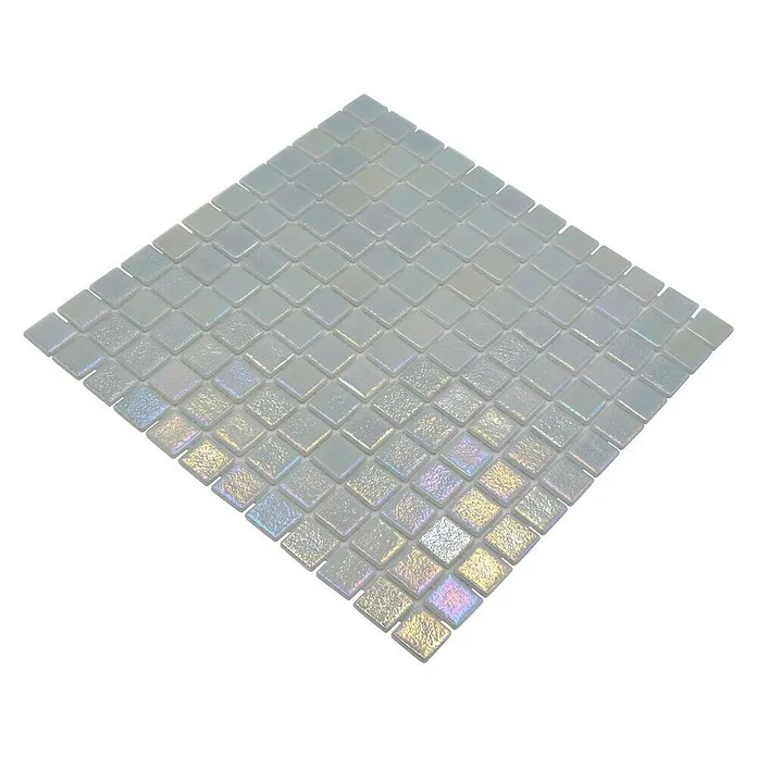 Mozaïektegel vierkant Eco Shell Mystic VP55254PUR - 31,6 x 31,6 cm, Antraciet, Glanzend