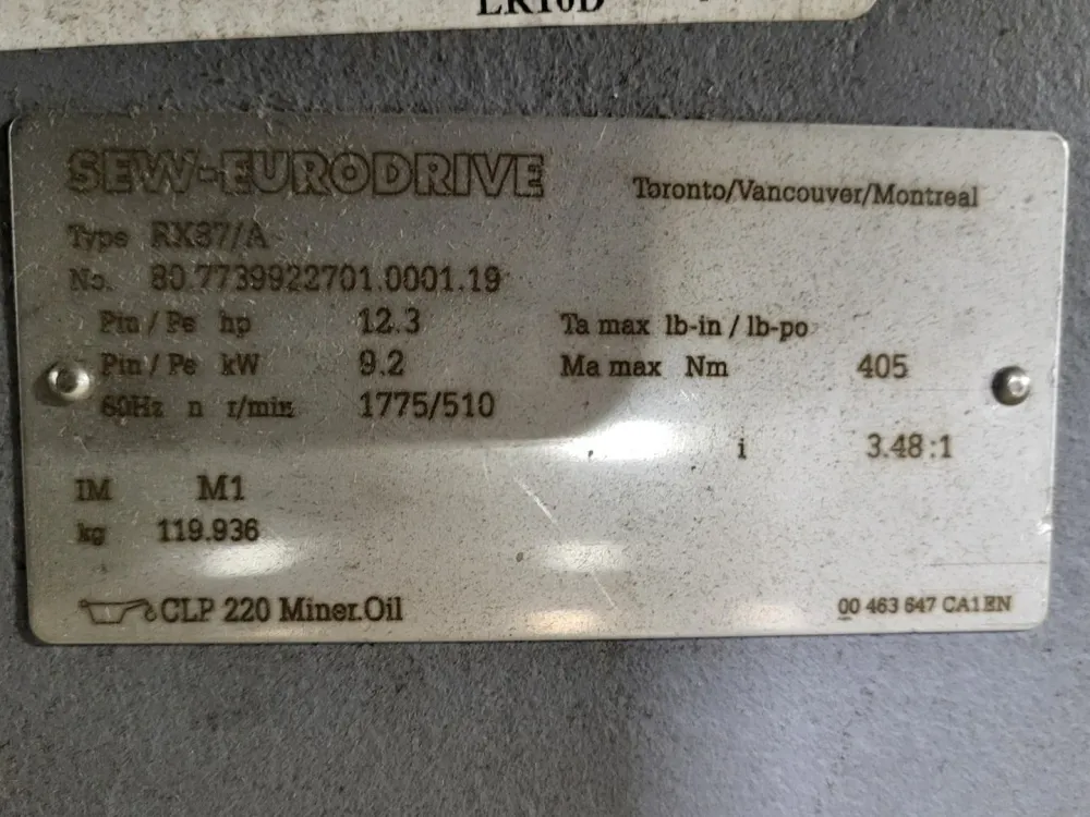 3.48:1 Ratio, Gearmotor RX87/ w/ 12.3 hp Electric Motor