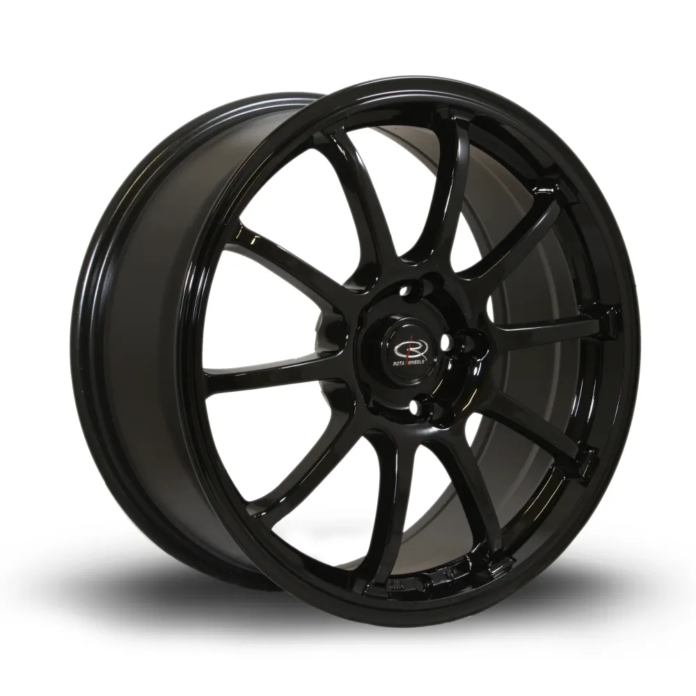 Handmatige ruitenregelaar Rota Force 17x7.5" 5x114.3 ET45, Gloss Ebbenhout