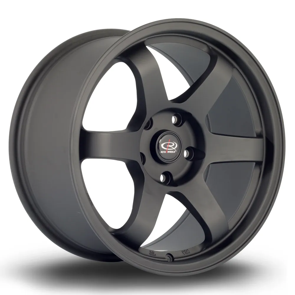 Rota Grid 17x9" 5x114.3 ET42, Flat Koolzwart