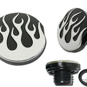 Custom Flamed Gas Cap Black Harley-Davidson