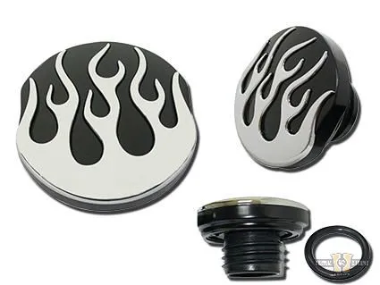 Custom Flamed Gas Cap Black Harley-Davidson