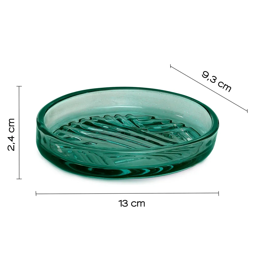 Glass soap dish Gedy Corinne series - Green