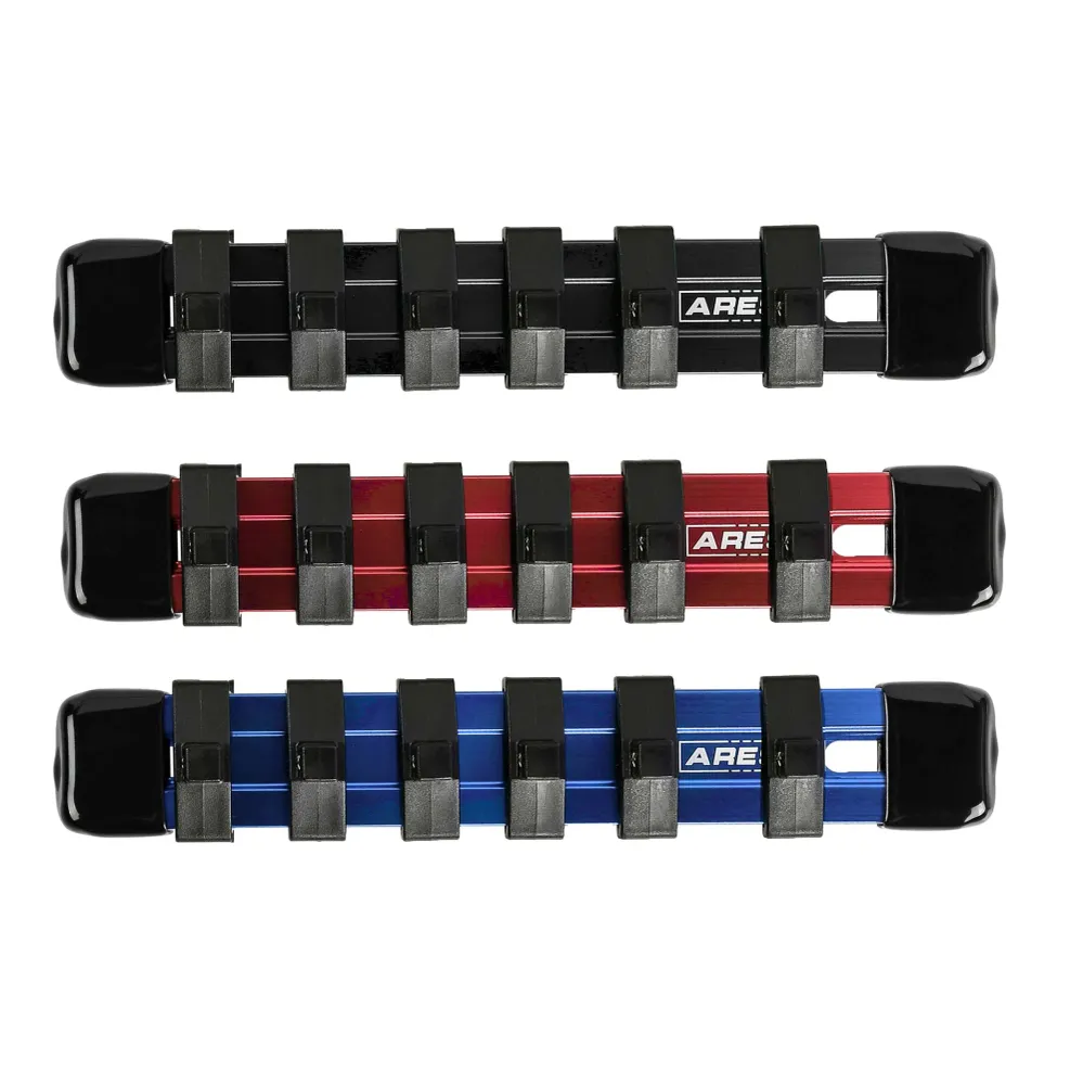 ARES 60064 - 3-Piece 1/4-Inch Drive 6-Inch Aluminium Socket Rail Set
