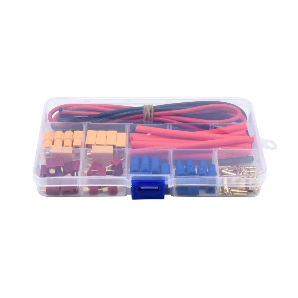 Drone Battery Connector - Deans T Plug EC3 XT60 Male / Female Connector 14AWG Siliconenrubber Wire Heat Shrink Tubes RC FP...