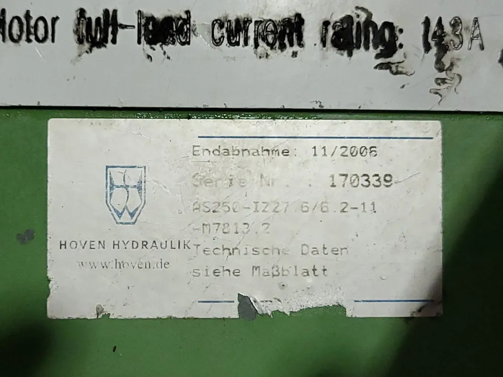 15HP Hydraulic Power Pack AS250-IZ27.6/6.2-11