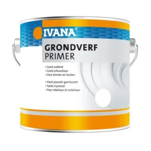 Ivana grondverf/primer - synthetisch - 2,5 l - wit - hout - 400ml Spraybus
