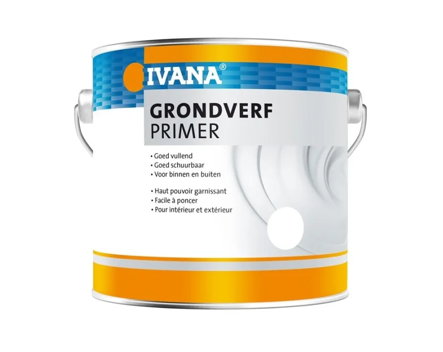 Ivana grondverf/primer - synthetisch - 2,5 l - wit - hout - 400ml Spraybus