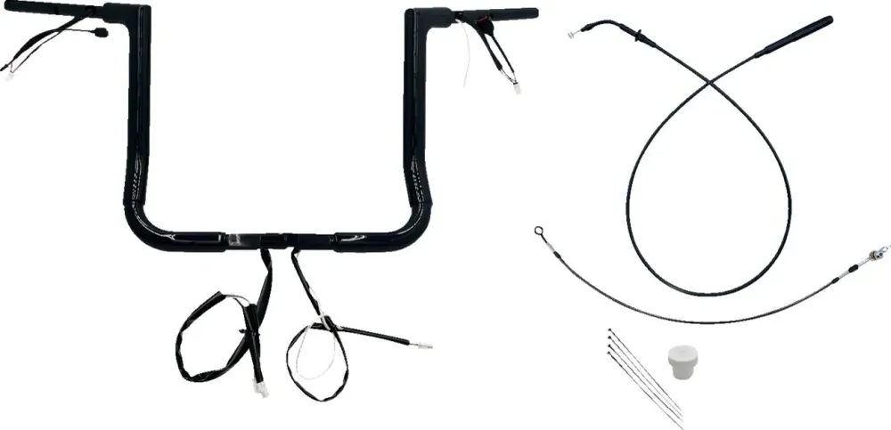 Kit De Manillar 14" 1.5 Flat Top Negro Para Harley Davidson
