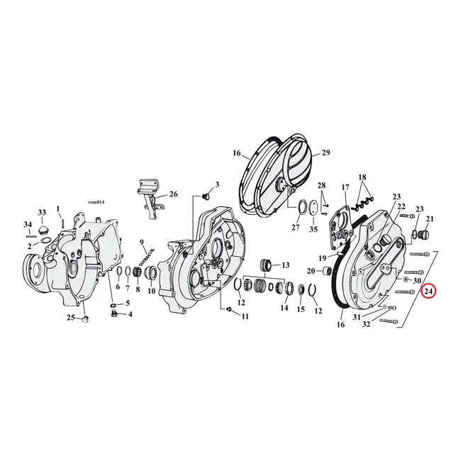 Textielreiniger XL Side Cover Mount Kit, Chroom Allen Harley Davidson