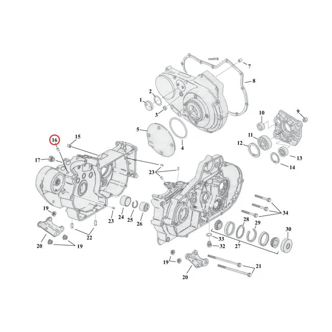 Crankcase Roll Pin Harley-Davidson originele behuizing