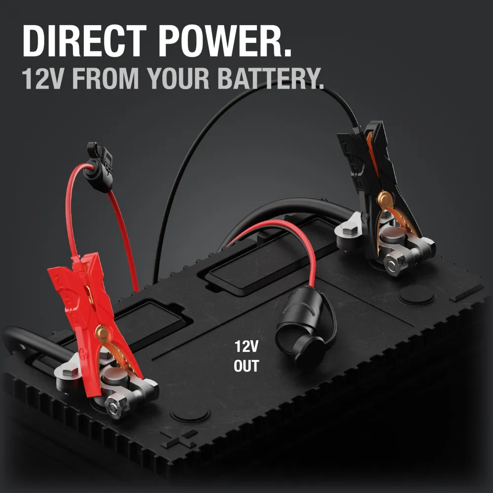 Versterkte laadbakmat NOCO 12V Plug w/ Battery Clamps