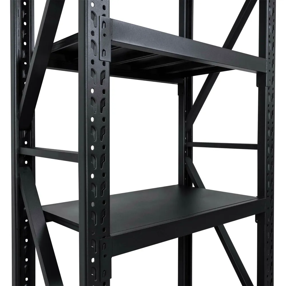 Fornorth Storage Shelf 1600kg, 100x50x200cm, Koolzwart met waterafstotende eigenschappen