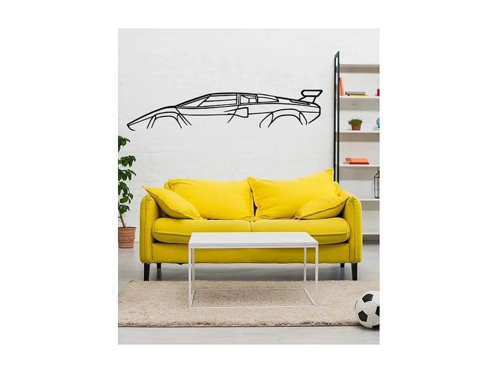 Metalen Decoratie Auto, Zwart, 202x1,5x40 cm, EPIKASA