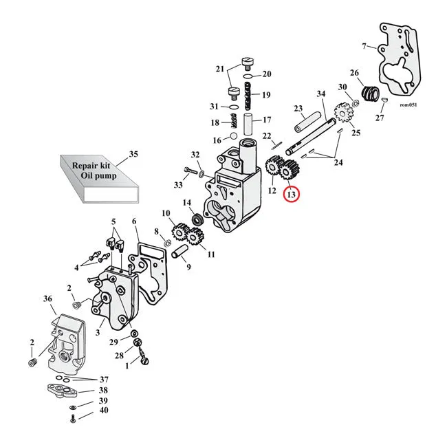 Vervangingsdeel Jims Return Gear, Idle. Oil Pump Harley-Davidson