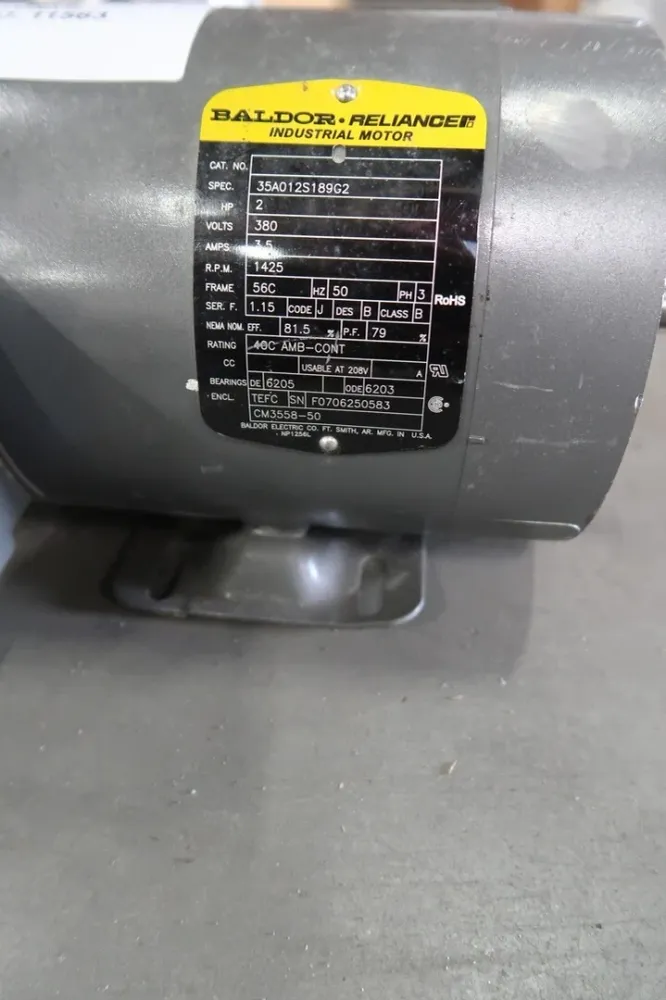 2 hp, 380 volts, 1425 rpm, 56C Electric Motor 35A012S189G2