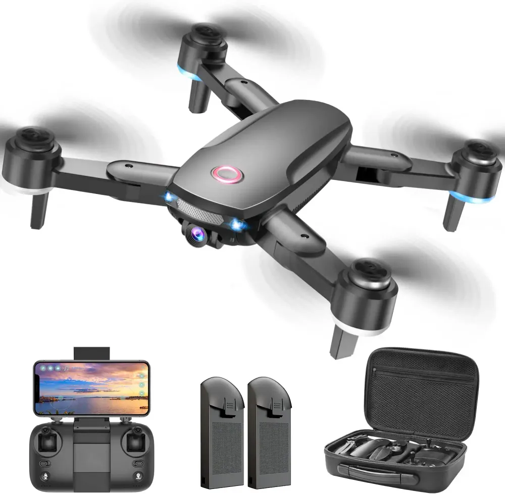 LOPOM JX02 GPS Drone - 4K HD Camera Adults Begineer, 40mins Flight Time Auto Return Follow Me 3 Speeds Bekwaam Camera Drone