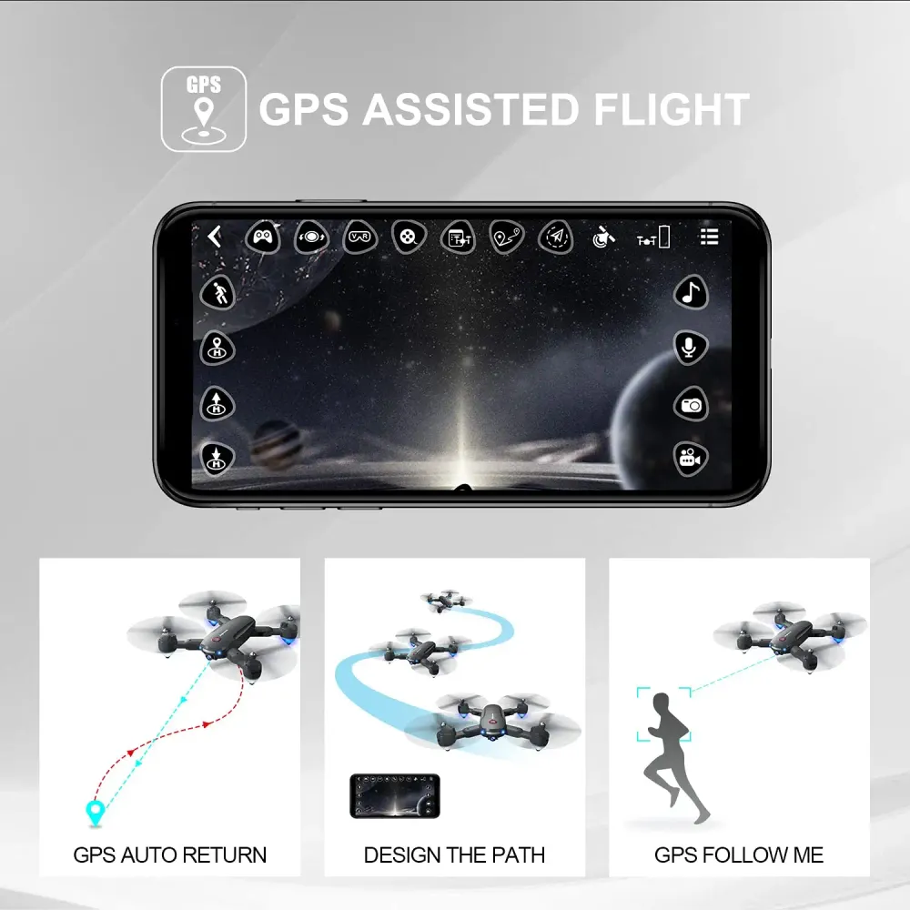 LOPOM X11 GPS Drone - 4K CameranDual Camera 5G WiFi FPV Auto Return Follow Me Inklapbaar Drone 40mins Flight Time Headless