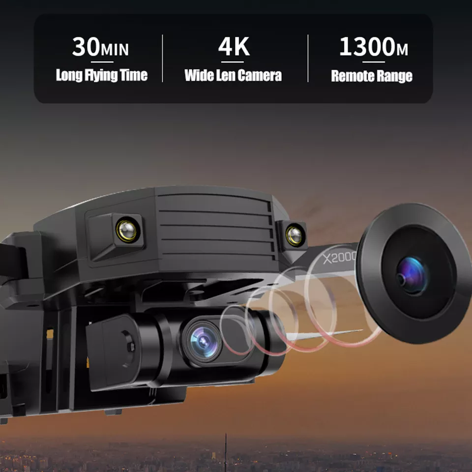 X2000 Drone - 1.3KM GPS Brushless 4K HD camera Follow Me Drone Auto Return drone