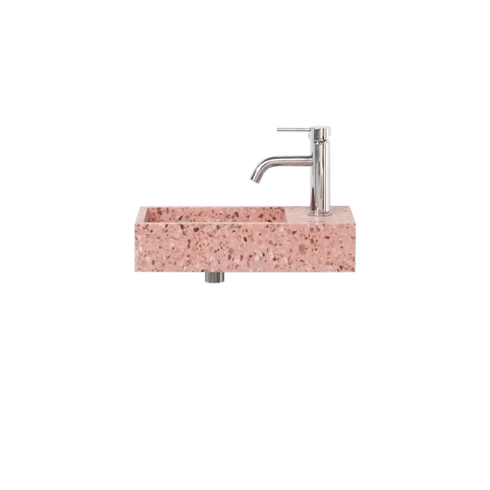 Portable Porto Handenwasser - Roze Terrazzo - Rechts
