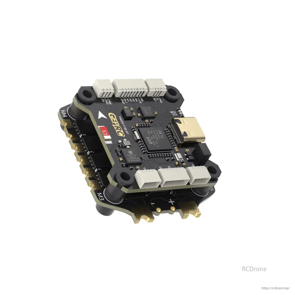 GEPRC TAKER F745 BT 60A Flight Controller Stack – Duaal Gyros, 512MB Blackbox, Bluetooth, 8-Motor Output