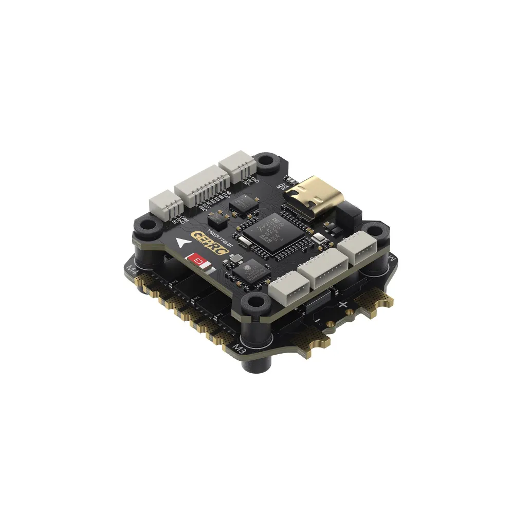 GEPRC TAKER F745 BT 60A Flight Controller Stack – Duaal Gyros, 512MB Blackbox, Bluetooth, 8-Motor Output