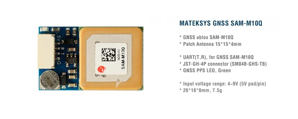 Boot MATEK SAM-M10Q - Mateksys GNSS MODULE