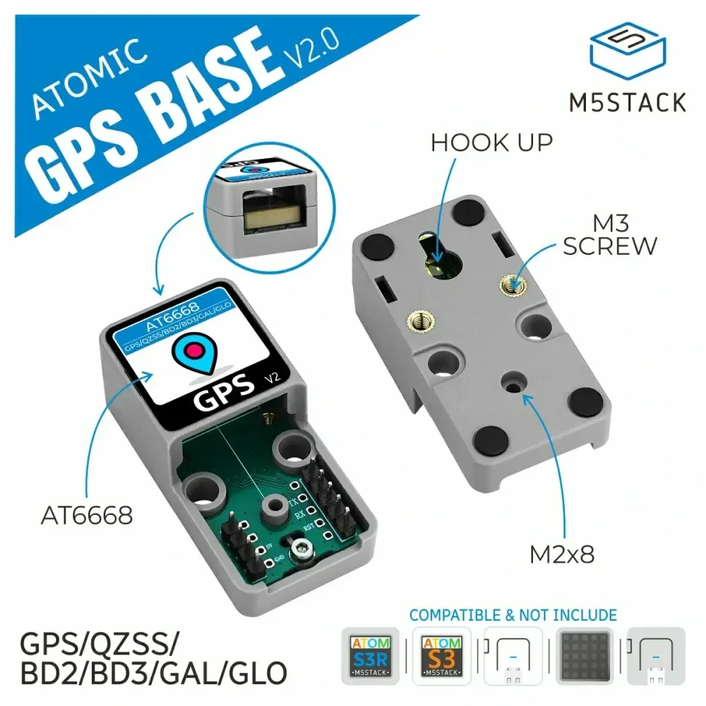 M5Stack ATOMIC GPS Base v2.0 (ATGM336H)
