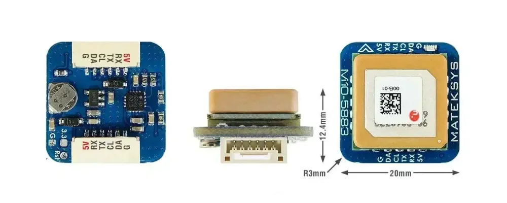Mateksys GNSS M10Q-5883 met transducermount